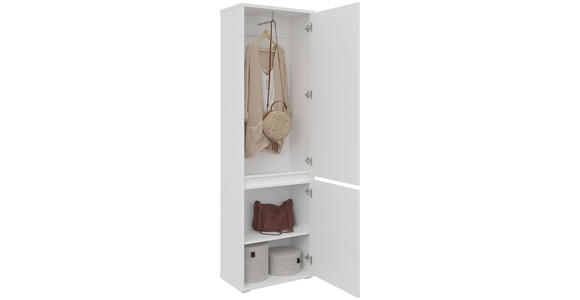 GARDEROBENSCHRANK Liv  in 60/195/33,8 cm  - Silberfarben/Weiß, KONVENTIONELL, Holzwerkstoff (60/195/33,8cm) - Xora