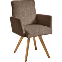 ARMLEHNSTUHL in Holz, Textil Braun  - Eichefarben/Braun, Design, Holz/Textil (56/92/60cm) - Dieter Knoll