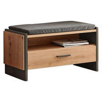 ŠATNÍ LAVICE, šedá, dub artisan, 87,1/47,9/41,3 cm - šedá/černá, Trend, kompozitní dřevo/textil (87,1/47,9/41,3cm) - Hom`in