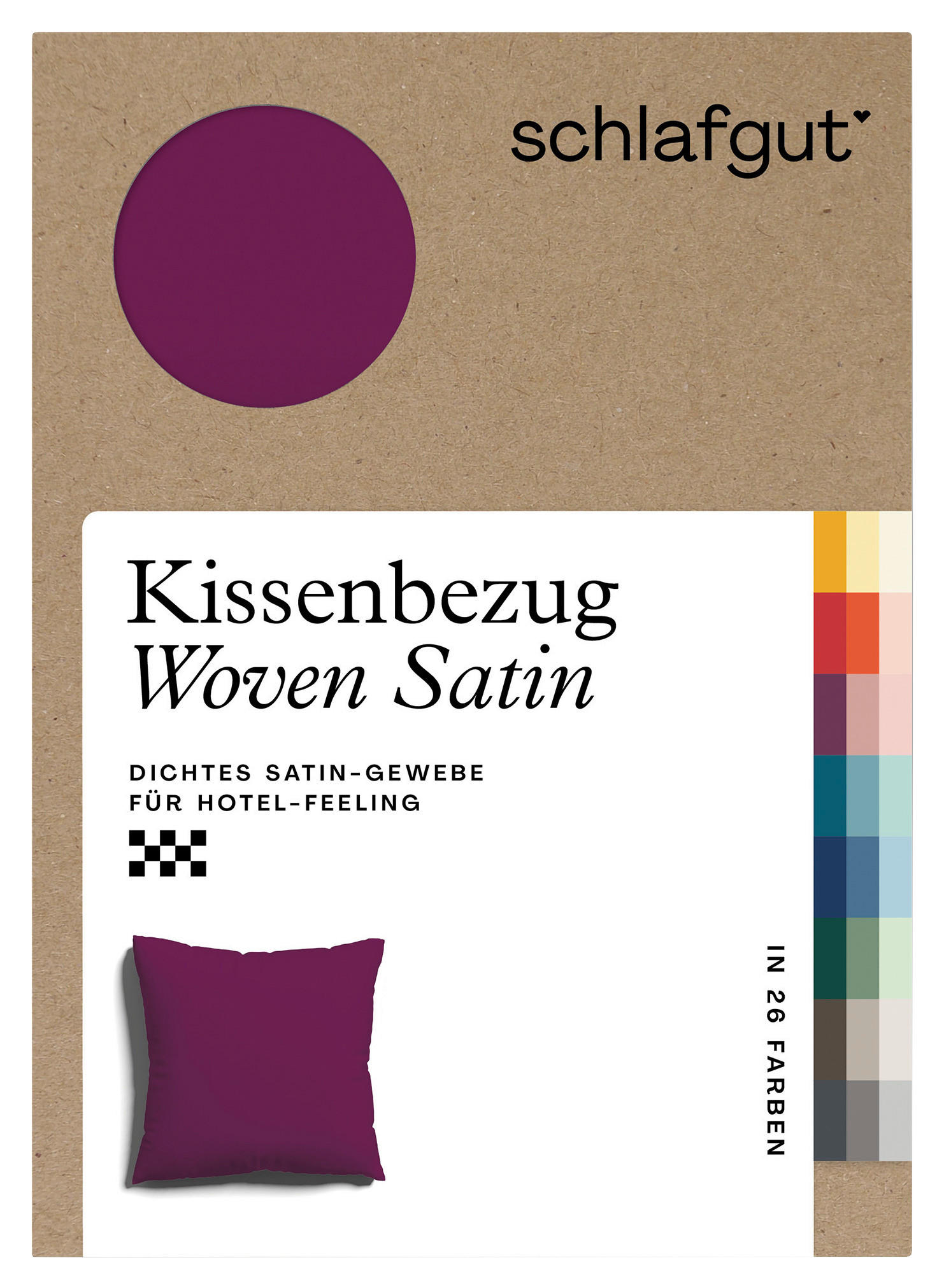 KOPFKISSENBEZUG WOVEN SATIN 80/80 cm  - Violett, Basics, Textil (80/80cm) - Schlafgut