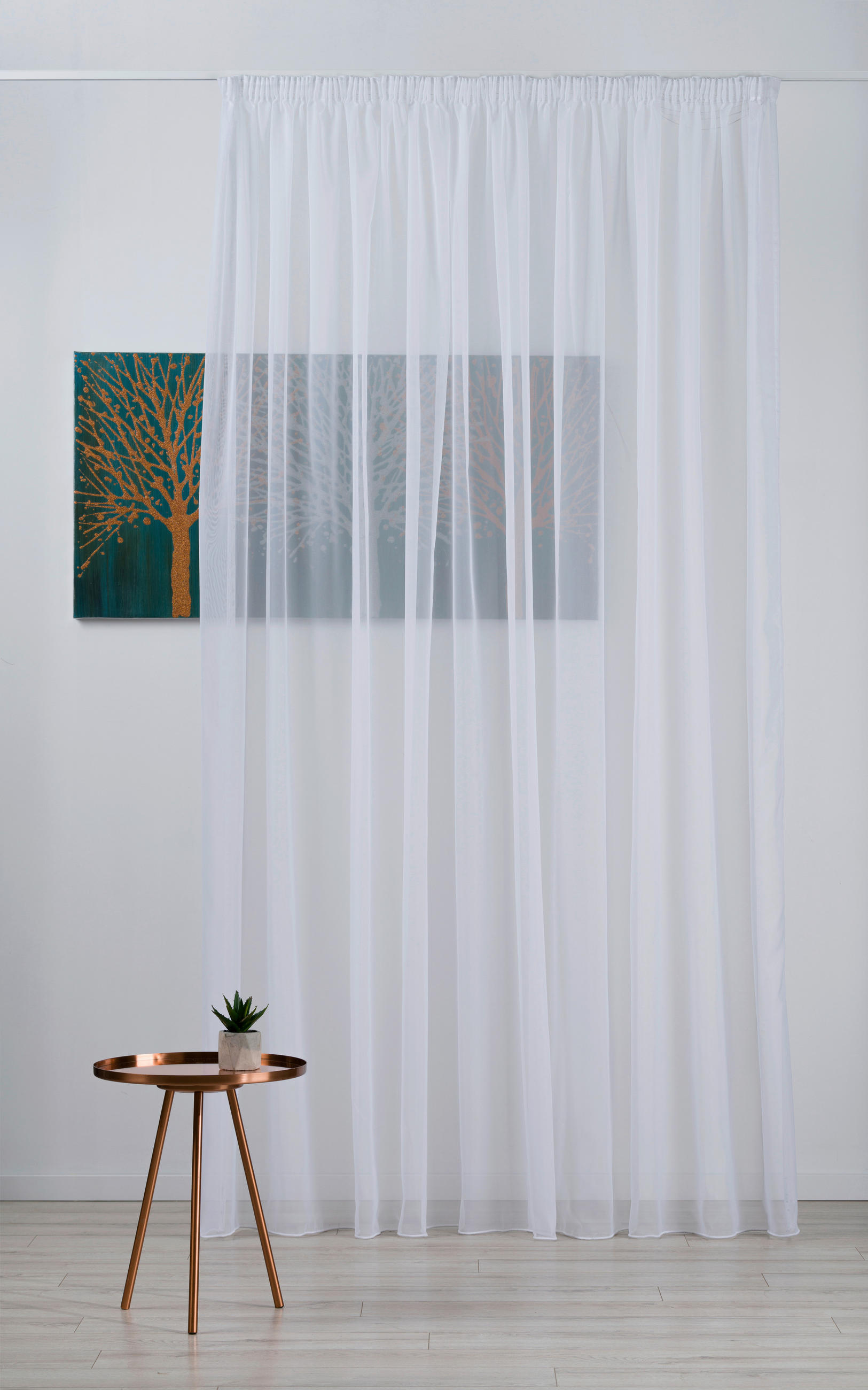 PERDEA CONFECțIONATĂ transparent  - alb, Basics, textil (300/245cm)