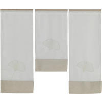 KURZGARDINE 3ER SET   90/80 cm   - Beige/Weiß, Natur, Textil (90/80cm)