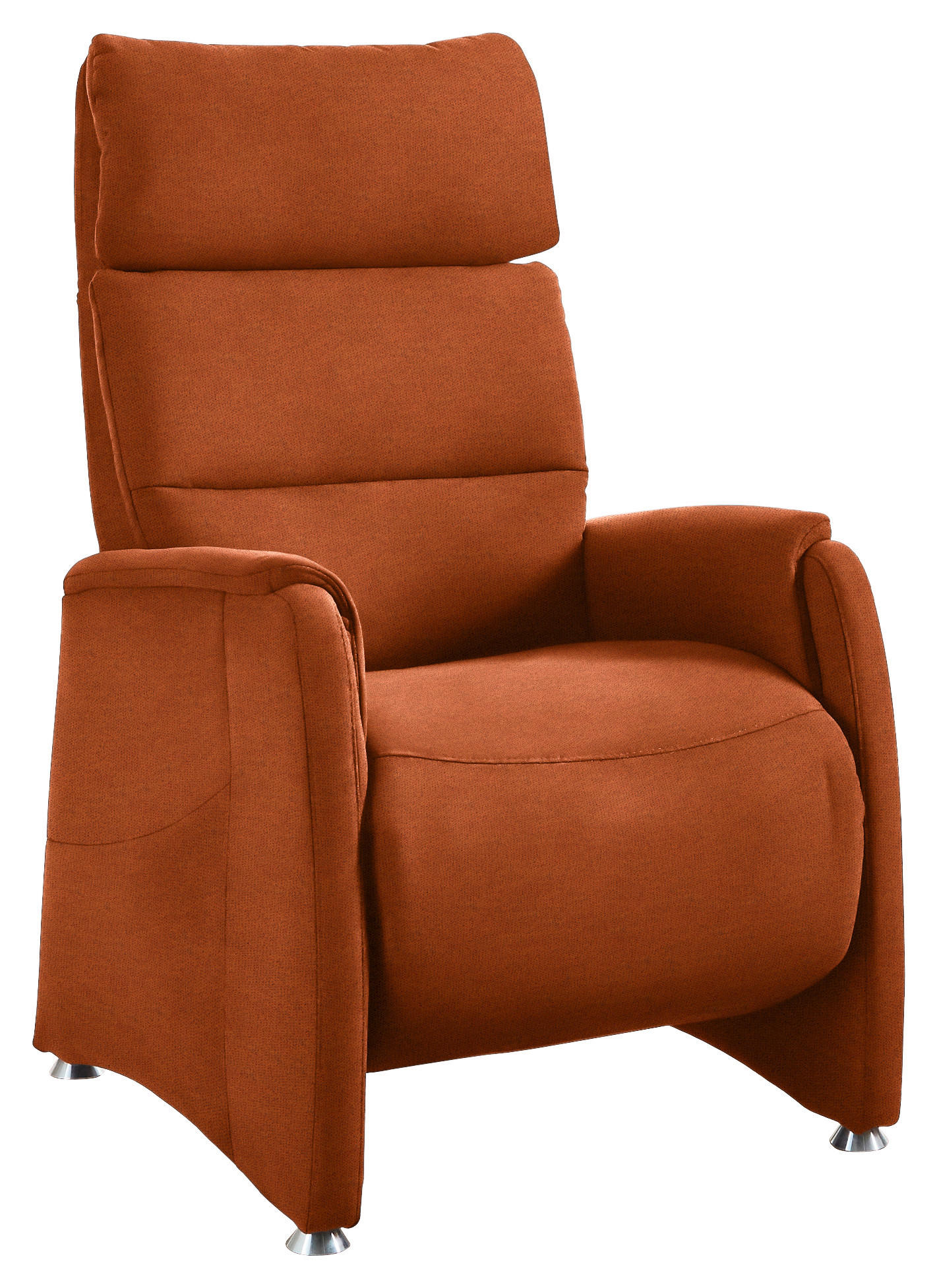 FERNSEHSESSEL in Flachgewebe Terracotta  - Terracotta/Alufarben, Konventionell, Textil/Metall (69/111/83cm) - Cantus