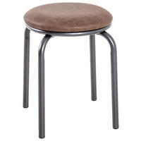 STAPELHOCKER in Metall, Textil Braun, Grau  - Anthrazit/Braun, KONVENTIONELL, Textil/Metall (46/45/46cm)