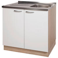 ELEMENT ISPOD SUDOPERA  80/80/55 cm   - bijela/boje aluminija, Design, drvni materijal/metal (80/80/55cm) - Boxxx