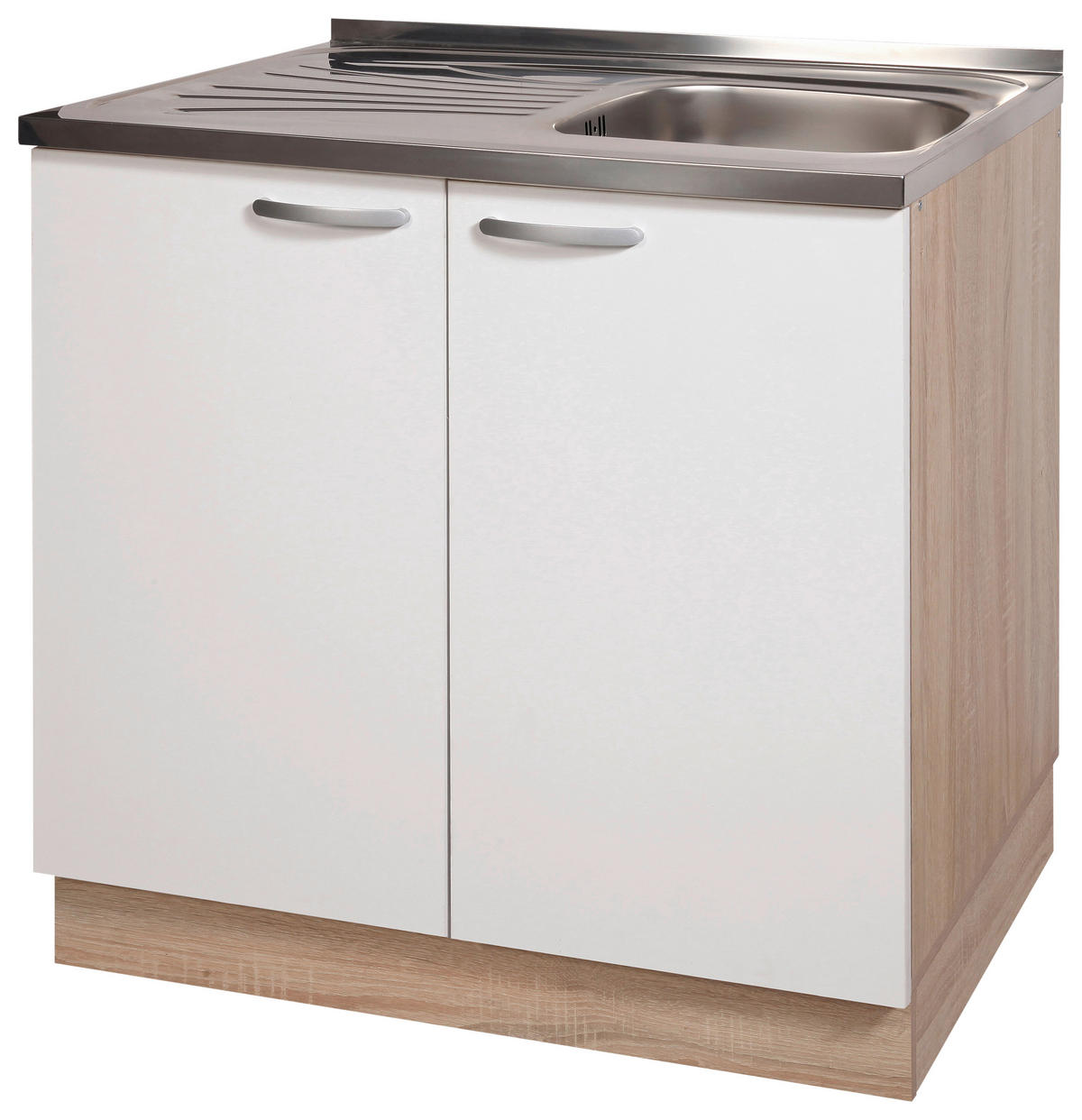 ELEMENT ISPOD SUDOPERA  80/80/55 cm   - bijela/boje aluminija, Design, drvni materijal/metal (80/80/55cm) - Boxxx