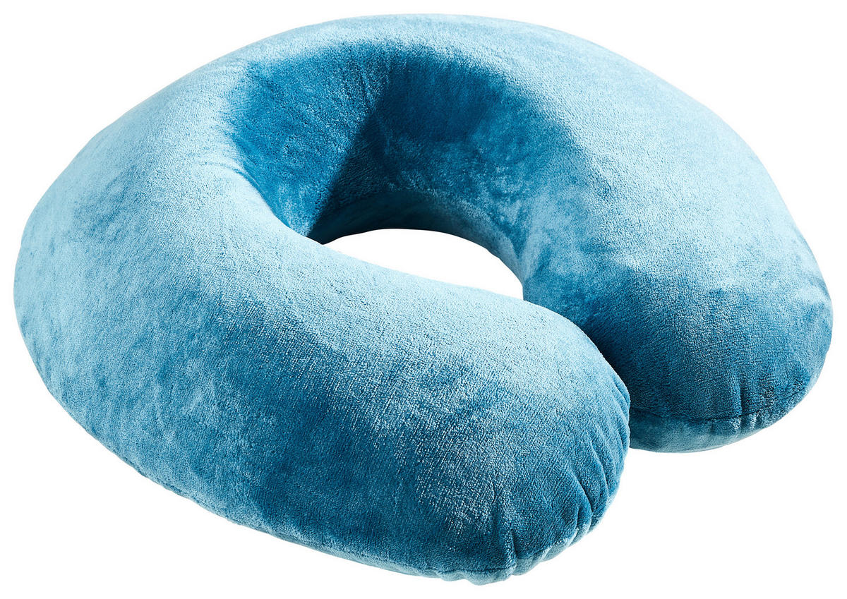 CESTOVNÍ POLŠTÁŘEK  - tyrkysová, Konvenční, textil/plast (26/25,5/10,5cm) - Boxxx