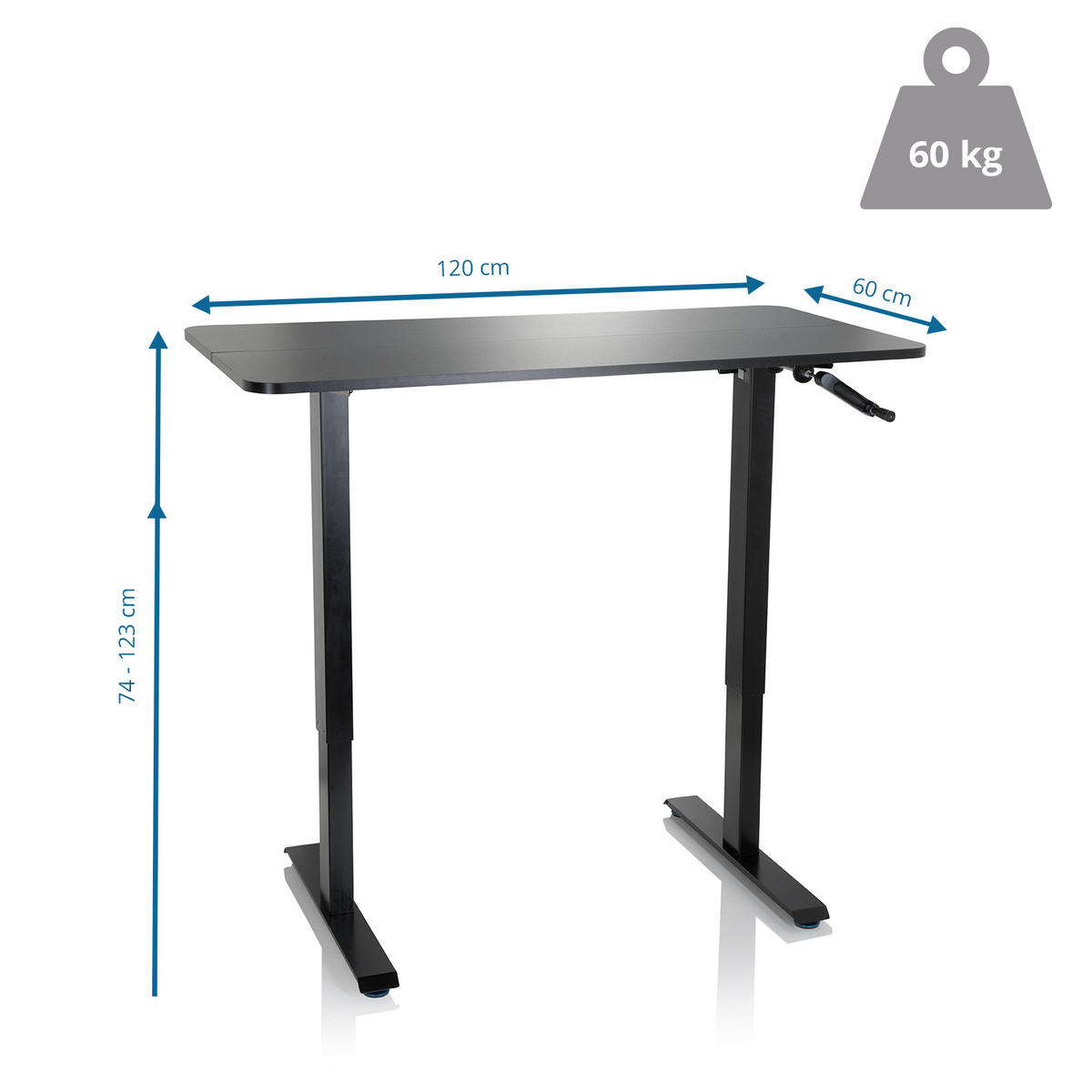 SKRIVBORD  i svart  - svart, Modern, metall/trämaterial (120/74/60cm) - MID.YOU
