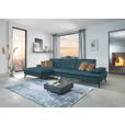 ECKSOFA in Echtleder Blau  - Blau/Schwarz, Design, Leder/Metall (157/325cm) - Dieter Knoll