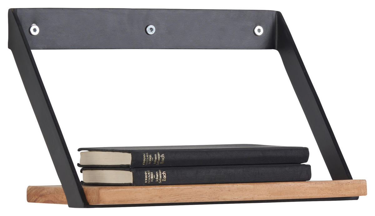 WANDREGAL 29/18/15 cm  - Schwarz/Akaziefarben, Trend, Holz/Metall (29/18/15cm) - Landscape