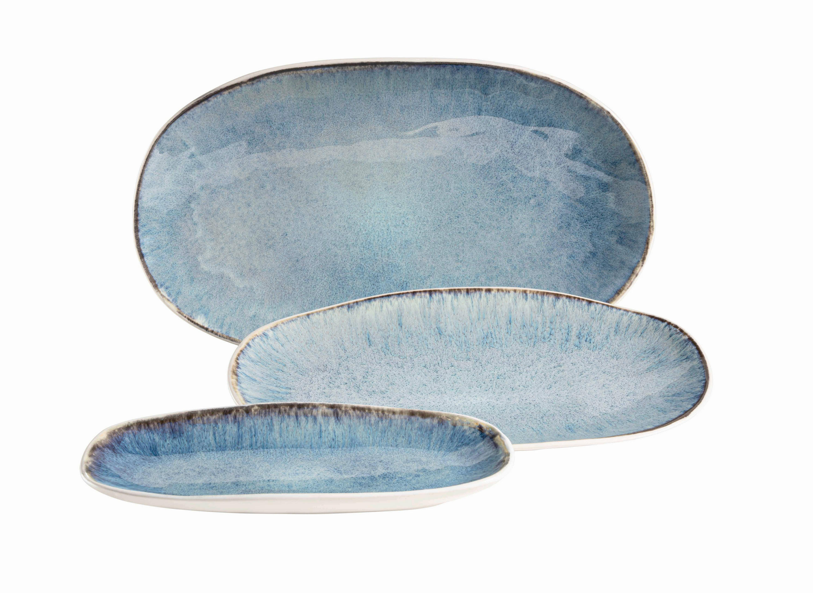 SERVIERPLATTE Frozen     - Blau, Basics, Keramik (39/24,5/10cm) - Mäser