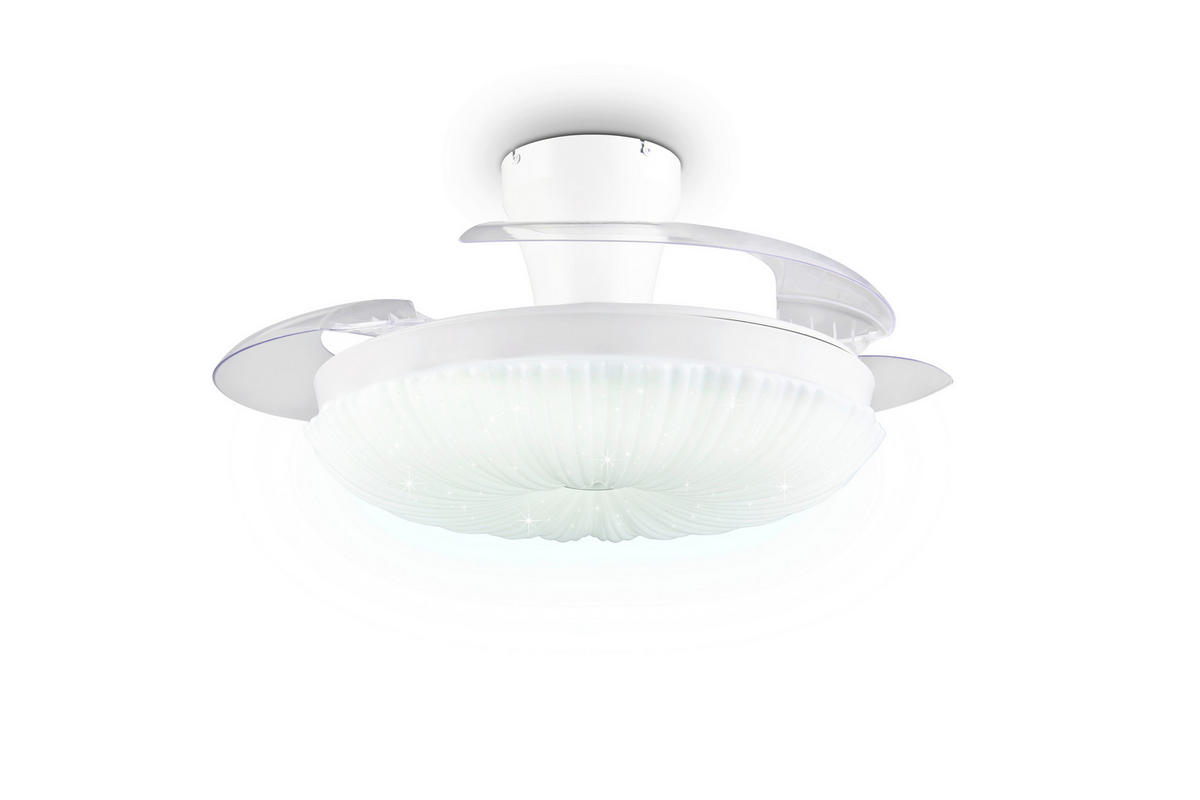 DECKENVENTILATOR - Klar/Weiß, Design, Kunststoff/Metall (106/3.5cm)