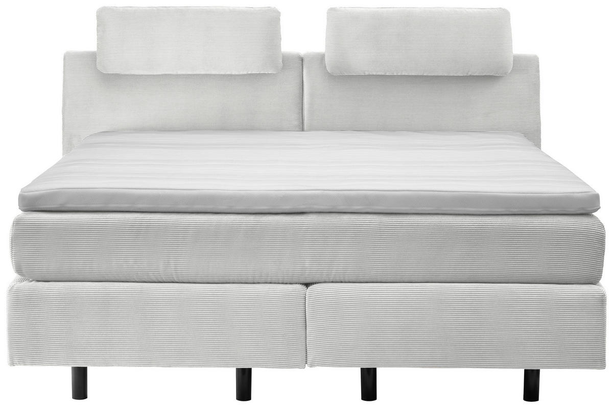 BOXSPRINGBETT 180/200 cm  in Creme  - Creme/Schwarz, Modern, Kunststoff/Textil (180/200cm) - Beldomo - Sleep