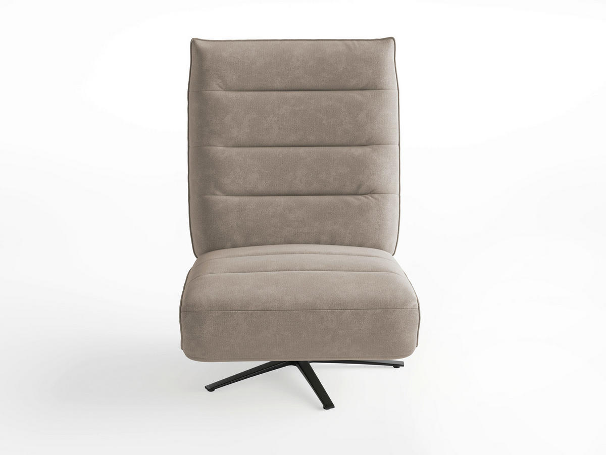RELAXSESSEL Textil Taupe  - Taupe/Schwarz, Basics, Textil/Metall (80/109/98cm) - Sit & More