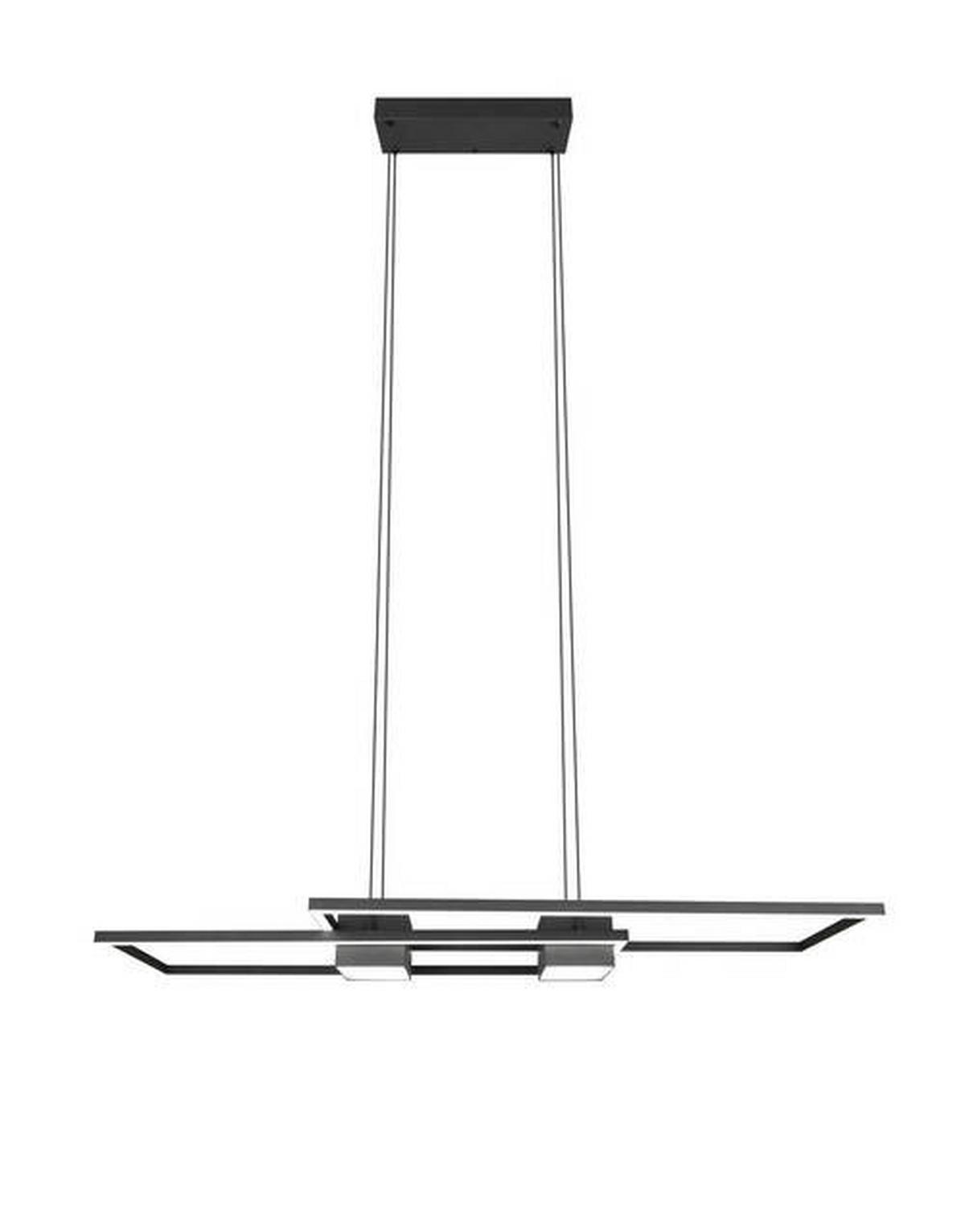 LED-HÄNGELEUCHTE 100/28/150 cm    - Schwarz/Alufarben, Design, Metall (100/28/150cm) - Trio Leuchten