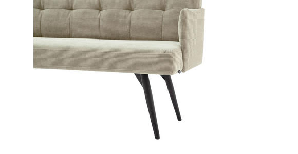 SITZBANK in Textil Sandfarben  - Sandfarben/Schwarz, Design, Textil/Metall (206/85/69cm) - Johann Jakob