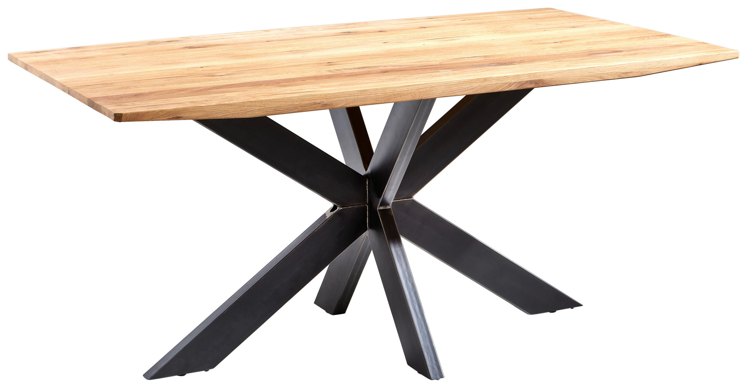 ÉTKEZŐASZTAL - tölgyfa/szürke, Design, fa/fém (160/90/76cm) - Linea Natura
