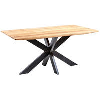 ESSTISCH in Holz 160/90/76 cm  - Eichefarben/Grau, Design, Holz/Metall (160/90/76cm) - Linea Natura