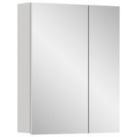 OMARA Z OGLEDALOM 60/77/18 cm  - bela/visoki sijaj, Moderno, leseni material (60/77/18cm) - MID.YOU
