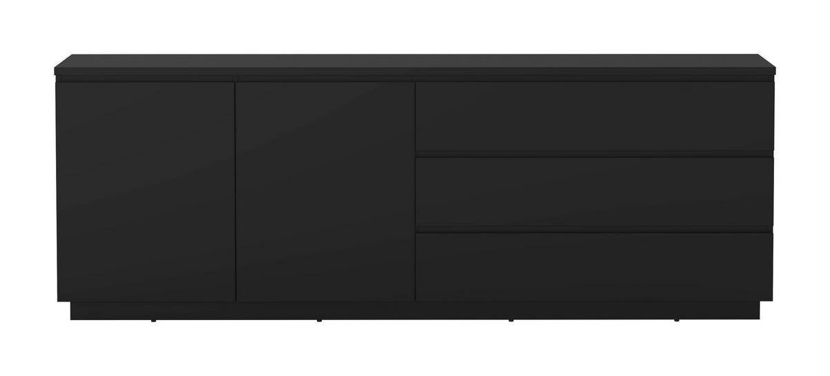 SIDEBOARD Bilbao 200/72/34,5 cm 3 Schublade(n)  - Schwarz, Design, Holzwerkstoff (200/72/34,5cm) - MID.YOU