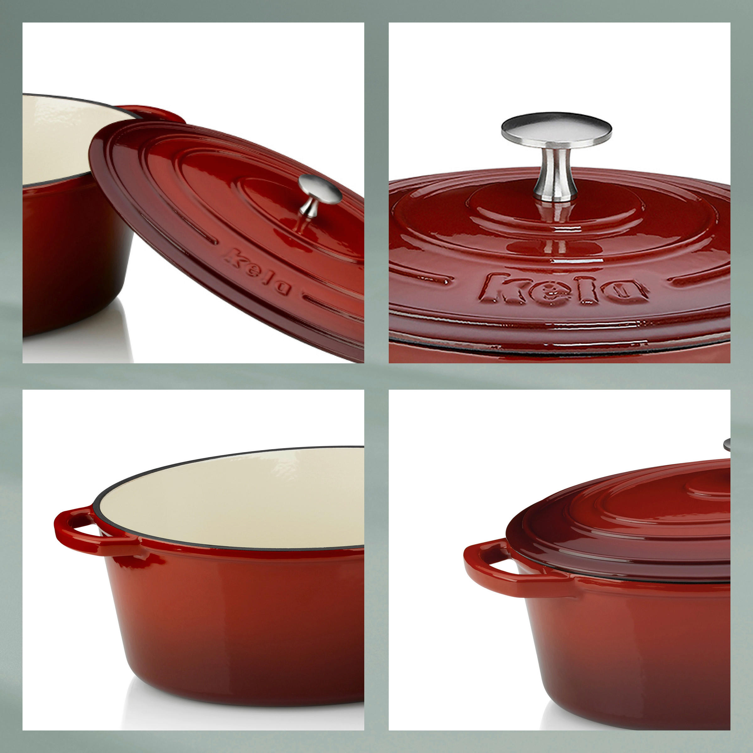 PEKAČ 9.3 l - bež/crvena, Konvencionalno, metal (36/29/15cm) - Kela