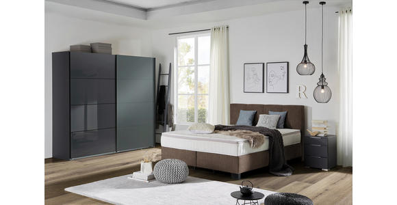 BOXSPRINGBETT 160/200 cm  in Braun  - Schwarz/Braun, Design, Kunststoff/Textil (160/200cm) - Hom`in