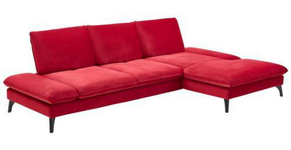 ECKSOFA Rot  - Rot/Schwarz, Design, Textil/Metall (338/176cm) - Voleo