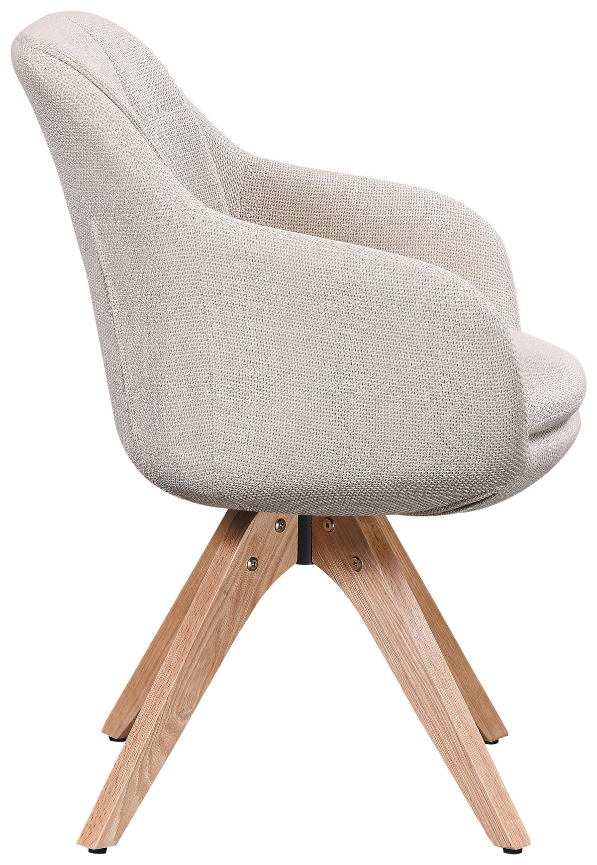 ARMLEHNSTUHL  Sitzfläche 360° drehbar Webstoff  Eichefarben, Beige  - Eichefarben/Beige, Design, Holz/Textil (62/83/61cm) - Novel