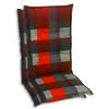 SESSELAUFLAGENSET Karo  - Dunkelgrau/Rot, Basics, Textil (50/7/108cm)