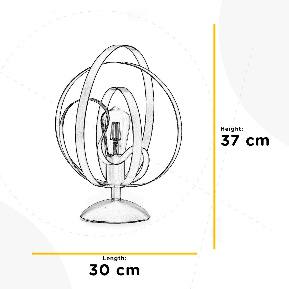 TISCHLEUCHTE 30/37 cm   - Bronzefarben, Design, Metall (30/37cm)