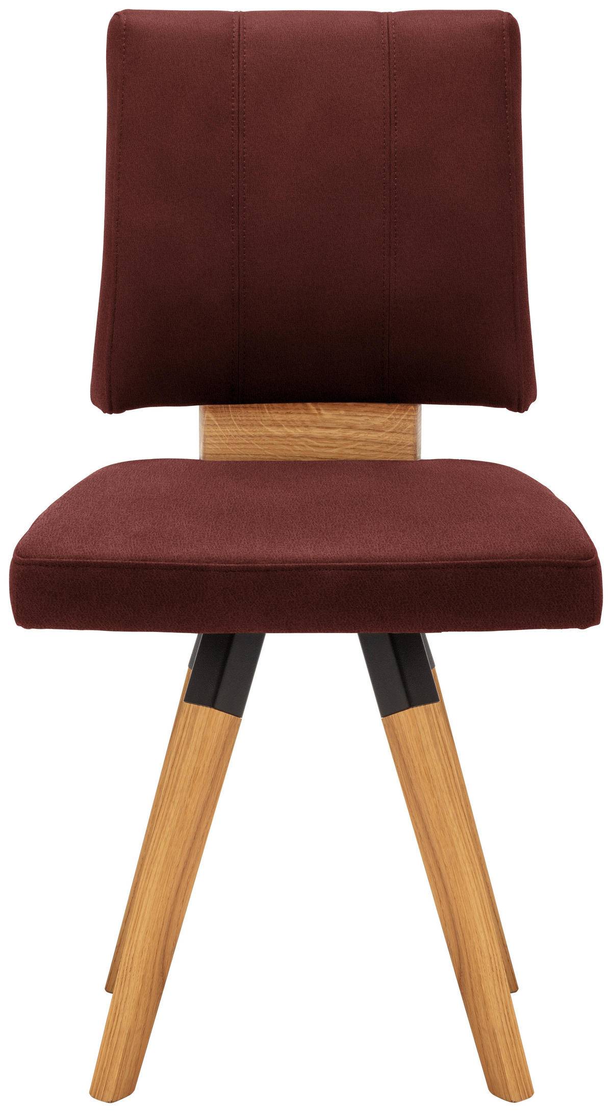 STUHL in Holz, Textil, Holzwerkstoff Rot, Schwarz, Eichefarben  - Eichefarben/Dunkelgrau, Design, Holz/Holzwerkstoff (50/88/60cm) - Venda