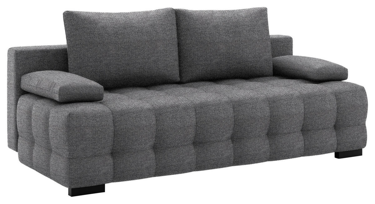 SCHLAFSOFA Struktur Dunkelgrau  - Dunkelgrau/Schwarz, KONVENTIONELL, Kunststoff/Textil (209/96/100cm) - Stylife