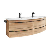 WASCHTISCHKOMBI 130 cm  - Eichefarben/Schwarz, Design, Holzwerkstoff/Stein (130cm) - Sadena