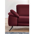 ECKSOFA Rivello in Echtleder Weinrot  328/193 cm  - Weinrot/Schwarz, Design, Leder/Metall (328/193cm) - Dieter Knoll