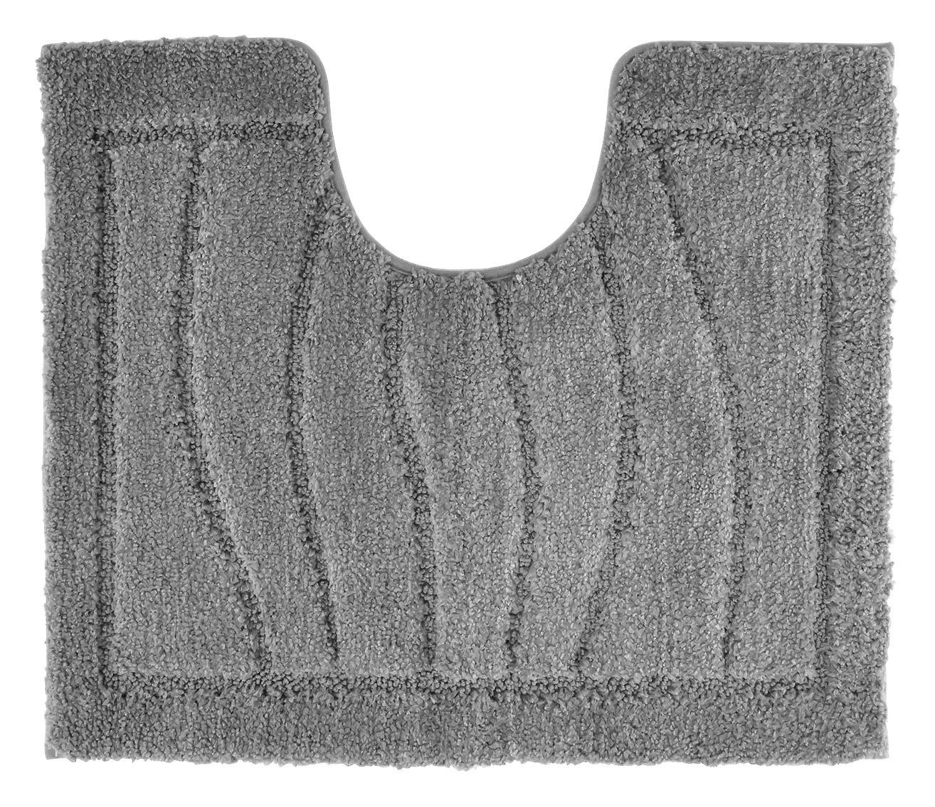 Wc-vorleger Mit Ausschnitt Lasse Graphit 50x60cm Waschbar