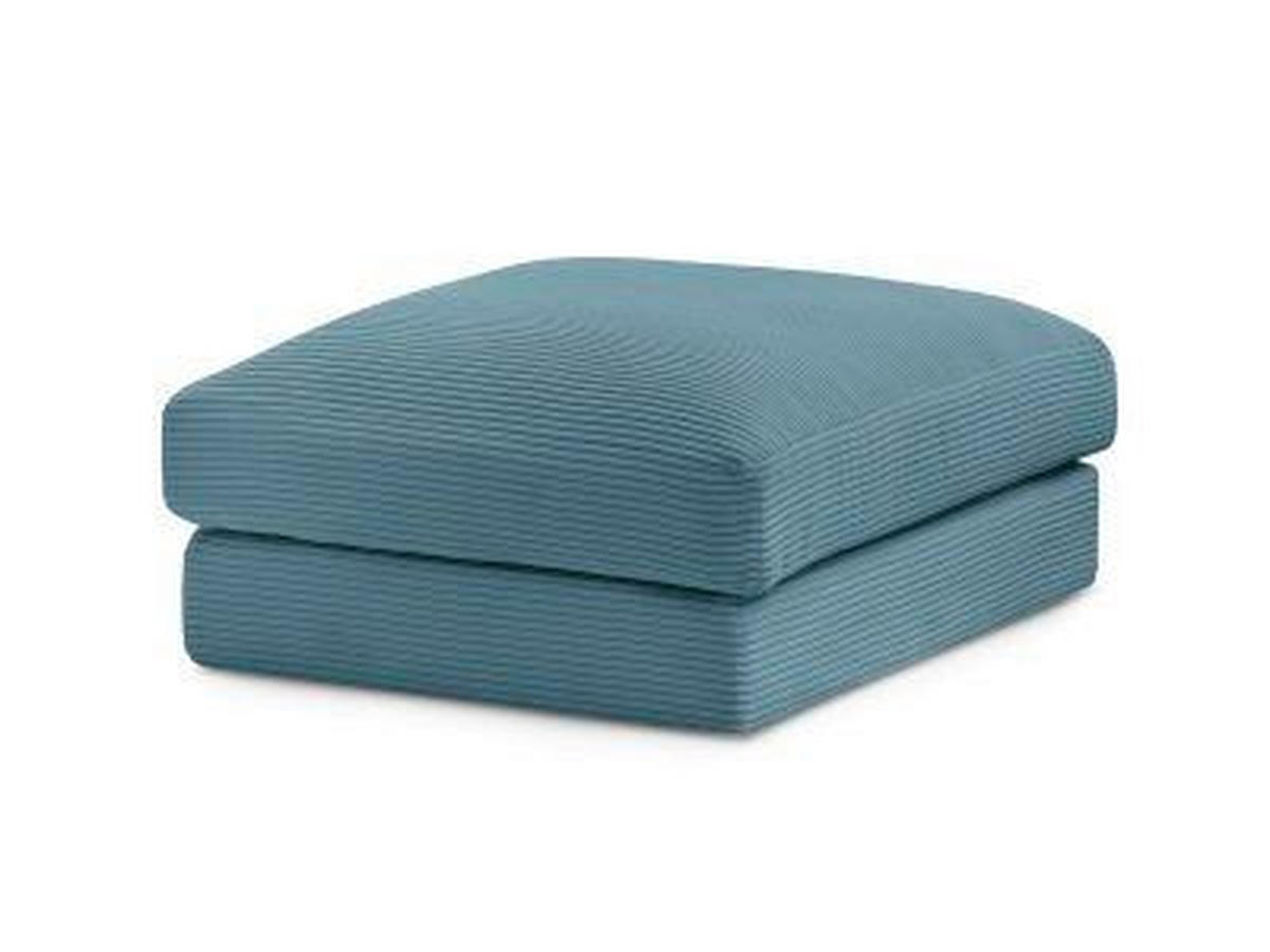 HOCKER LEONARD Cord Hellblau  - Schwarz/Hellblau, MODERN, Kunststoff/Textil (86/43/86cm)
