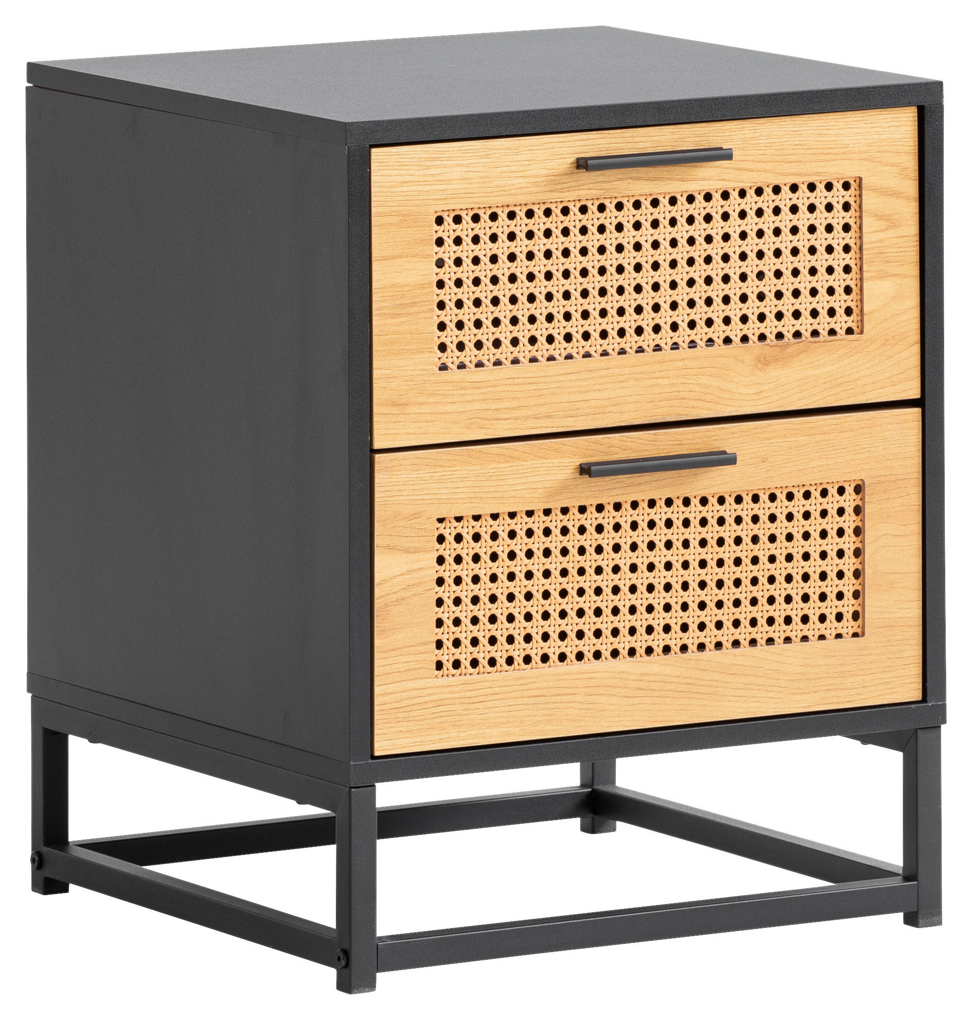 Livetastic Nachtschrank Schwarz 45x56x45 cm