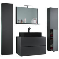 BADEZIMMER 5-teilig  in 147 cm  - Anthrazit/Schwarz, MODERN, Glas/Keramik (147cm) - MID.YOU