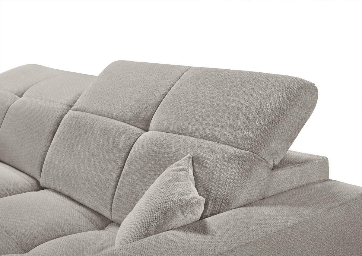 ECKSOFA Hellgrau Webstoff  - Hellgrau/Schwarz, KONVENTIONELL, Textil/Metall (180/285cm) - SetOne by Musterring