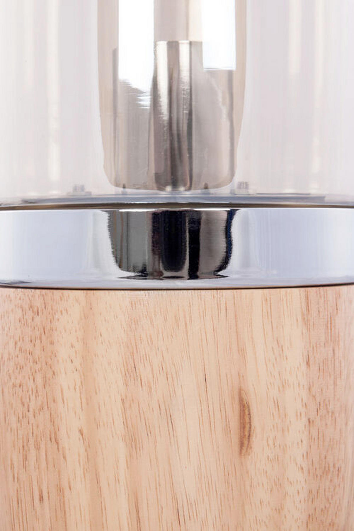TISCHLEUCHTE 14/14/33 cm   - Champagner, Trend, Glas/Holz (14/14/33cm) - Kayoom
