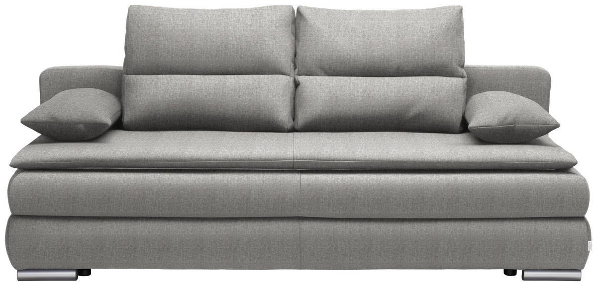 SCHLAFSOFA Webstoff Hellgrau  - Silberfarben/Hellgrau, KONVENTIONELL, Kunststoff/Textil (207/94/90cm) - Livetastic