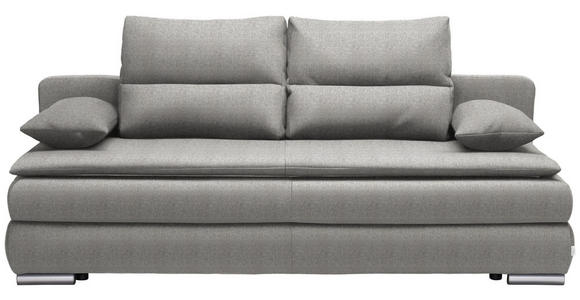 SCHLAFSOFA in Webstoff Hellgrau  - Silberfarben/Hellgrau, KONVENTIONELL, Kunststoff/Textil (207/94/90cm) - Venda