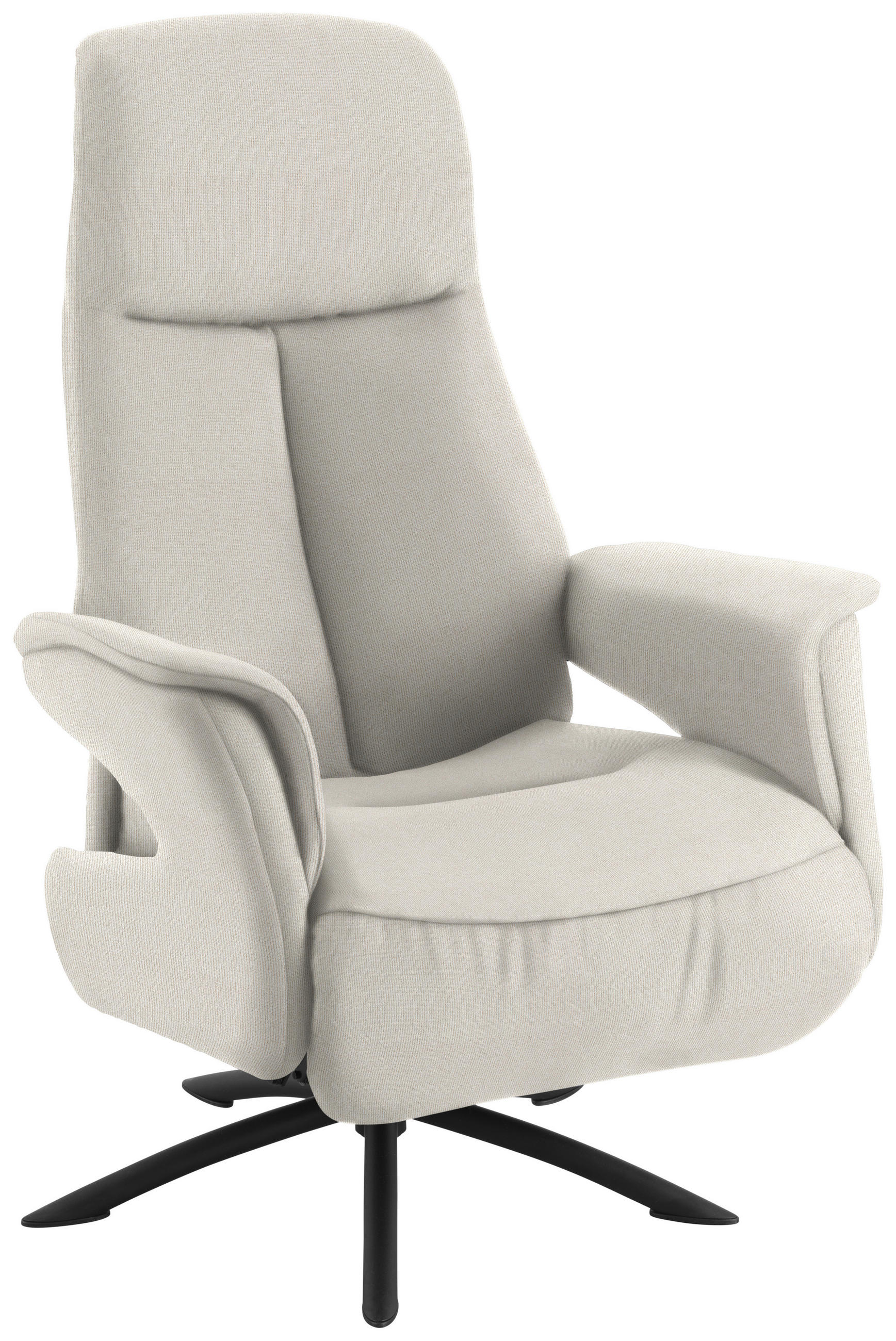 RELAXSESSEL Webstoff Relaxfunktion, Kopfteilverstellung    - Beige/Schwarz, Design, Textil/Metall (73/108/86cm) - Welnova