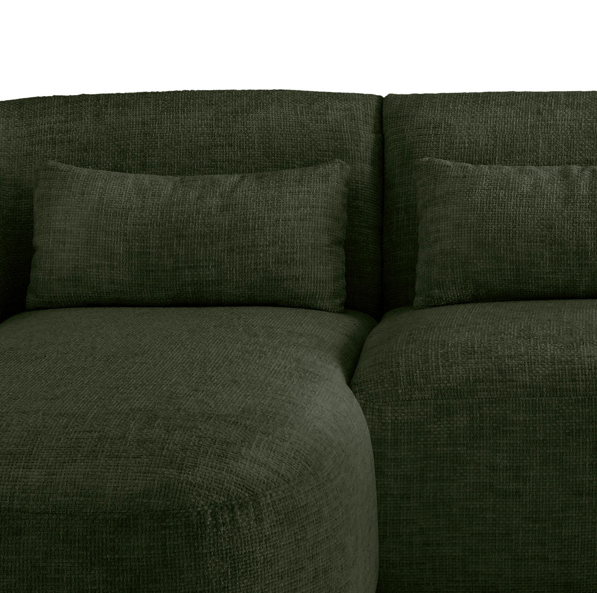 ECKSOFA in Struktur Dunkelgrün  - Dunkelgrün/Schwarz, Modern, Kunststoff/Textil (160/256cm) - Livetastic