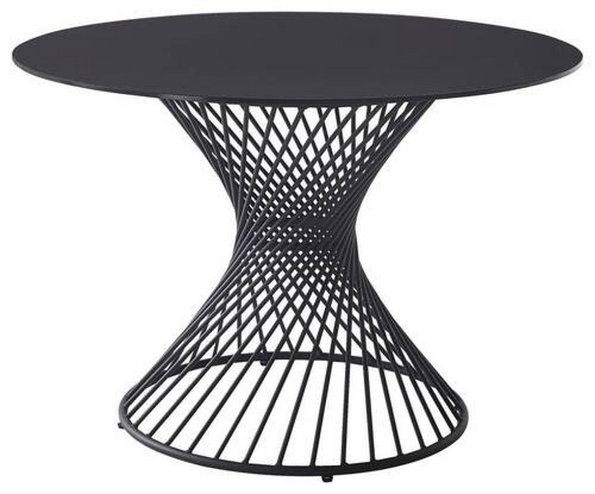 ESSTISCH in Metall, Glas 110/110/76 cm  - Schwarz, Design, Glas/Metall (110/110/76cm) - Ambia Home