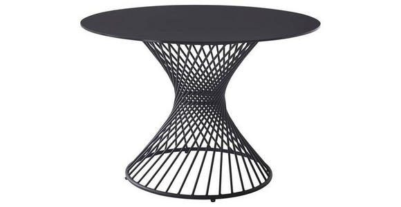 ESSTISCH in Metall, Glas 110/110/76 cm  - Schwarz, Design, Glas/Metall (110/110/76cm) - Ambia Home