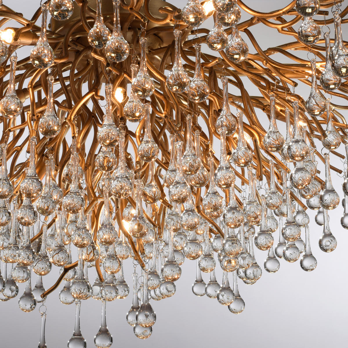 DECKENLEUCHTE Icicle 100/100/50 cm   - Messingfarben, KONVENTIONELL, Glas/Kunststoff (100/100/50cm) - Paul Neuhaus