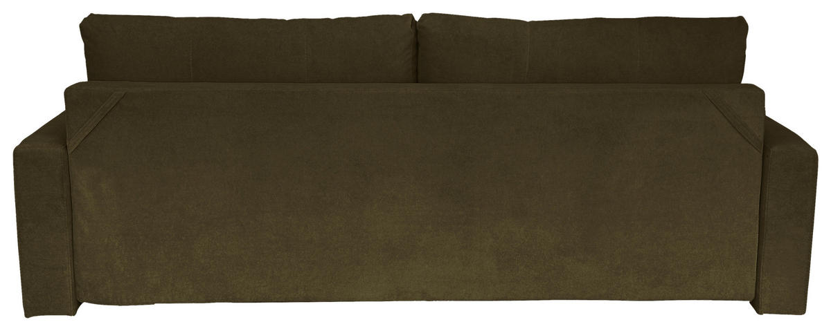 SCHLAFSOFA  mit Liegefunktion Cord Grün  - Schwarz/Naturfarben, Design, Holz/Kunststoff (220/96/98cm) - MID.YOU