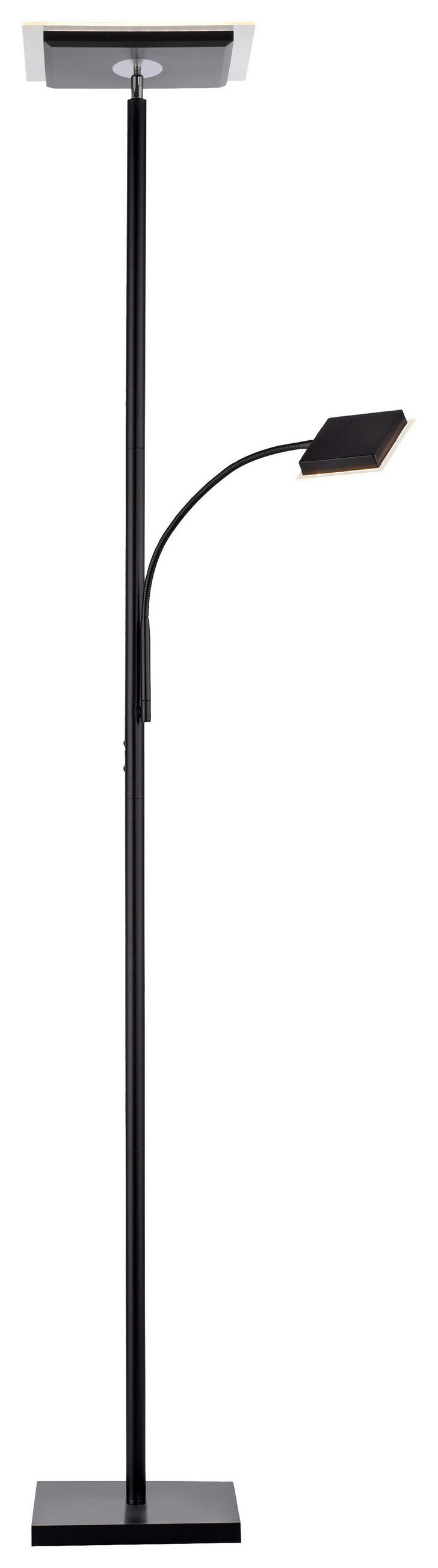 STOJACIA LED LAMPA, 56/57,5/190 cm - čierna, Basics, kov/plast (56/57,5/190cm)