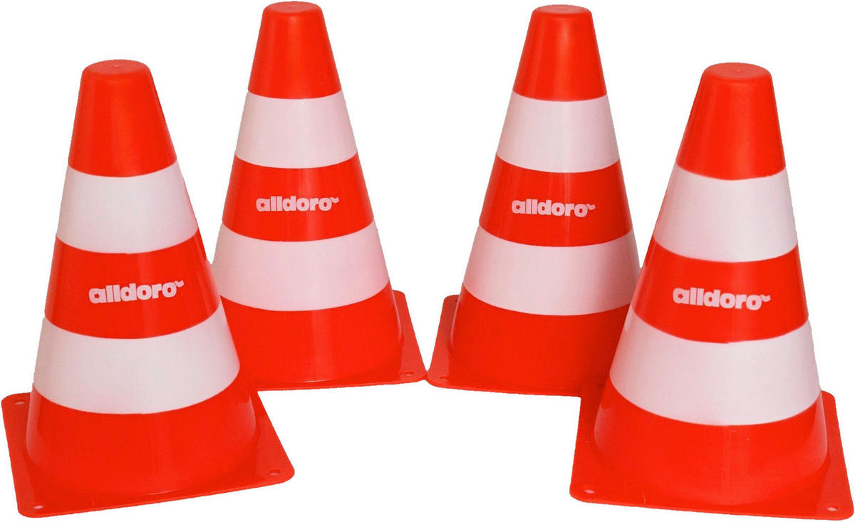 PYLONE 4er Set  - Orange/Weiß, Basics, Kunststoff (12/20,5/12cm) - alldoro